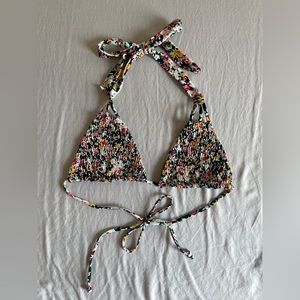 Tori Praver Ditsy Floral Smocked Bikini top, S